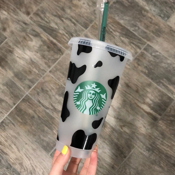 Cow print Starbucks reusable venti cold cup - Picture 3 of 5